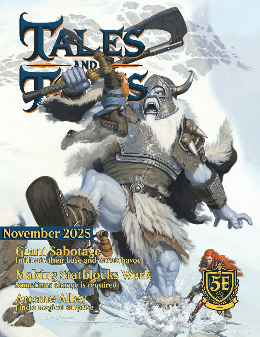 Tales and Tomes Issue 1 cover: Giant Sabotage