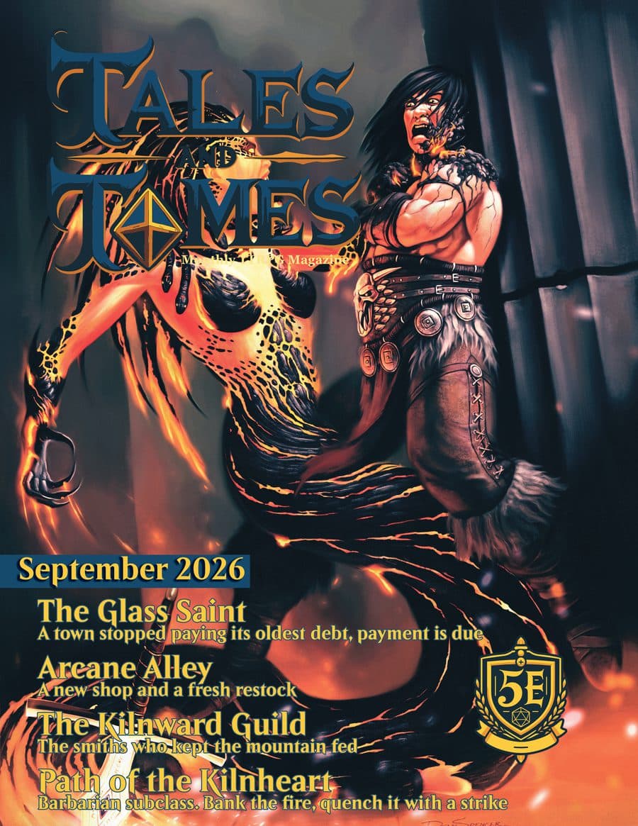 Tales and Tomes Issue 10 cover: The Glass Saint