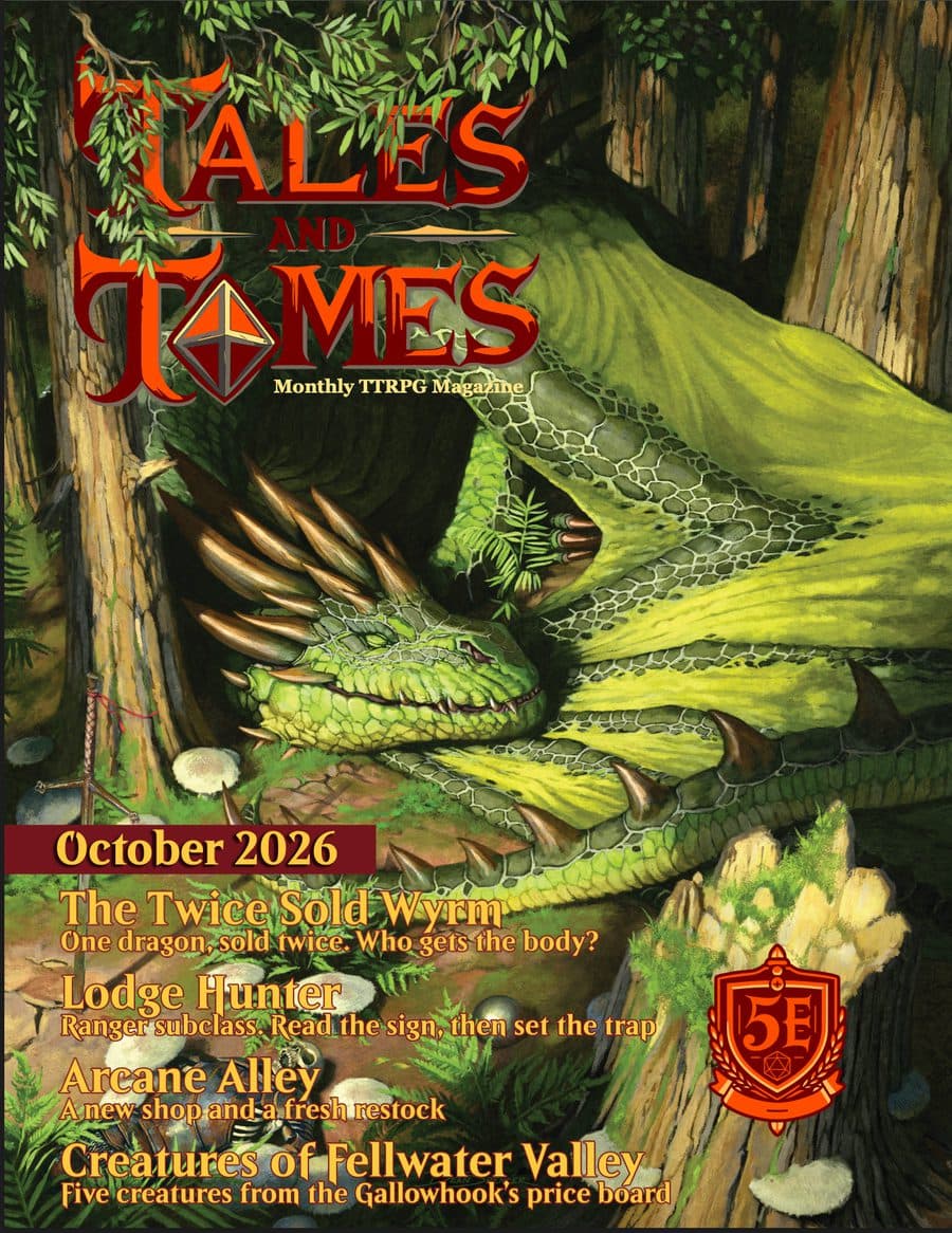 Tales and Tomes Issue 11 cover: The Twice Sold Wyrm